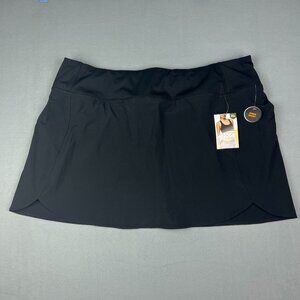 NWT AVIA Black Athletic Skort Women's Running Tennis Golf Size XL (16-18)